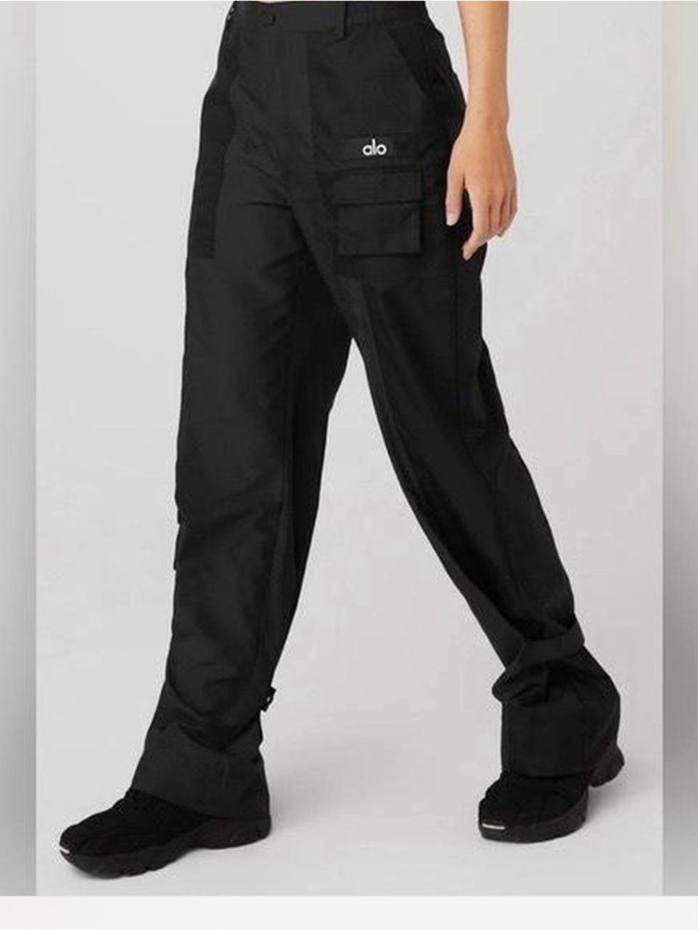 ALO Yoga Black Cargo Wide-Leg Pants